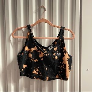 Adidas bleached tie dye cropped top